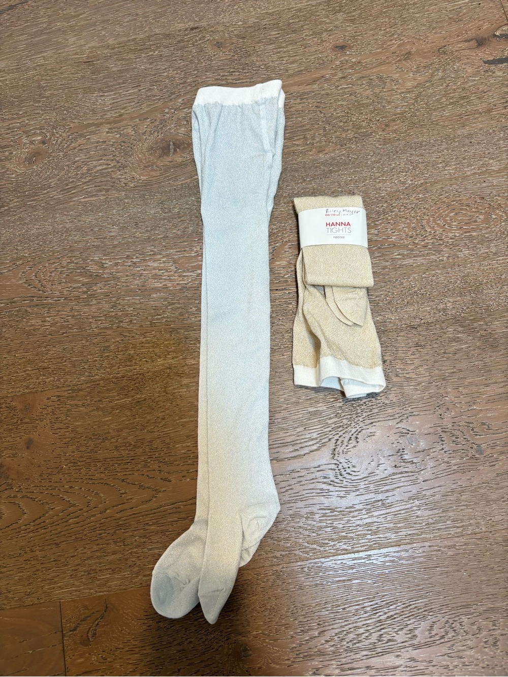 Hanna Andersson size 100/110 4/5 Metallic Tights Set